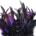 Couronne 'Guenièvre' en Plumes Noires et Violettes
