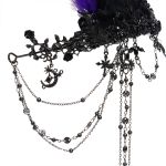 Couronne 'Guenièvre' en Plumes Noires et Violettes