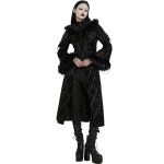Manteau Gothique 'Leane' en Jacquard Noir