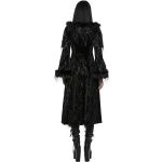Manteau Gothique 'Leane' en Jacquard Noir
