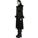 Manteau Gothique 'Leane' en Jacquard Noir