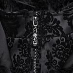 Manteau Gothique 'Leane' en Jacquard Noir