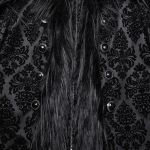 Manteau Gothique 'Leane' en Jacquard Noir