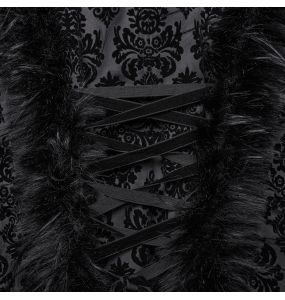 Manteau Gothique 'Leane' en Jacquard Noir