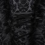 Manteau Gothique 'Leane' en Jacquard Noir