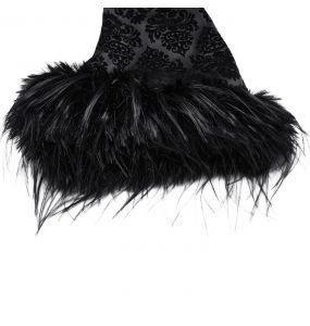 Manteau Gothique 'Leane' en Jacquard Noir