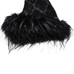 Manteau Gothique 'Leane' en Jacquard Noir