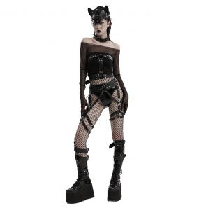 Black PVC 'Cyber Laser' Panties