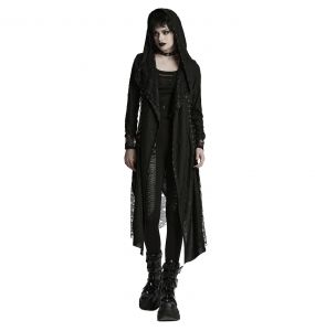Black 'Gothic Decadent' Asymmetric Knitted Coat