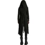 Manteau Asymétrique 'Gothic Decadent' en Maille Noire