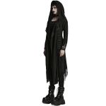 Manteau Asymétrique 'Gothic Decadent' en Maille Noire