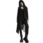 Manteau Asymétrique 'Gothic Decadent' en Maille Noire