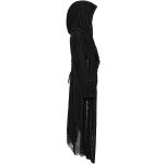 Manteau Asymétrique 'Gothic Decadent' en Maille Noire