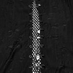 Manteau Asymétrique 'Gothic Decadent' en Maille Noire
