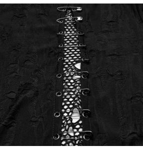 Manteau Asymétrique 'Gothic Decadent' en Maille Noire