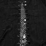 Manteau Asymétrique 'Gothic Decadent' en Maille Noire