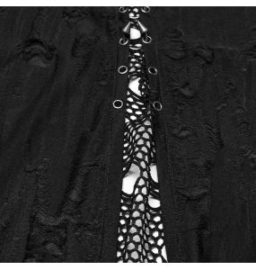 Manteau Asymétrique 'Gothic Decadent' en Maille Noire