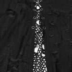 Manteau Asymétrique 'Gothic Decadent' en Maille Noire