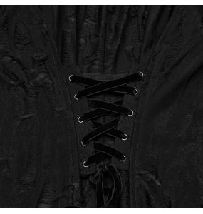 Manteau Asymétrique 'Gothic Decadent' en Maille Noire