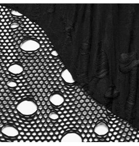 Manteau Asymétrique 'Gothic Decadent' en Maille Noire