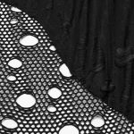 Manteau Asymétrique 'Gothic Decadent' en Maille Noire