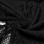 Manteau Asymétrique 'Gothic Decadent' en Maille Noire