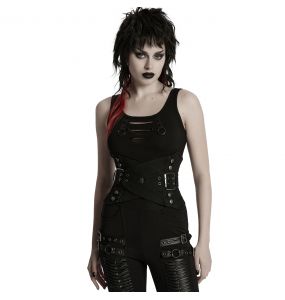 Black Twill 'Magena' Interlaced Corset Belt