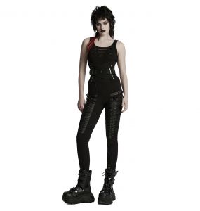 Ceinture Corset Entrelacée 'Magena' en Sergé Noir