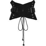 Ceinture Corset Entrelacée 'Magena' en Sergé Noir