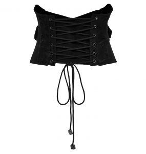 Ceinture Corset Entrelacée 'Magena' en Sergé Noir