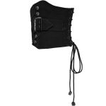Ceinture Corset Entrelacée 'Magena' en Sergé Noir