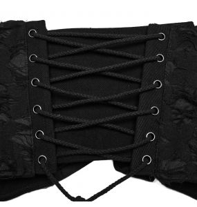 Ceinture Corset Entrelacée 'Magena' en Sergé Noir
