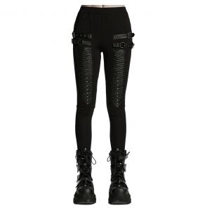 Legging Plissé 3D 'Punk Decadent' Noir