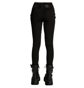 Legging Plissé 3D 'Punk Decadent' Noir