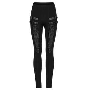 Legging Plissé 3D 'Punk Decadent' Noir