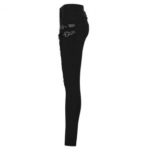 Legging Plissé 3D 'Punk Decadent' Noir