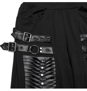 Legging Plissé 3D 'Punk Decadent' Noir