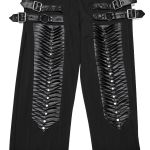 Legging Plissé 3D 'Punk Decadent' Noir