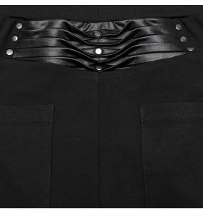 Legging Plissé 3D 'Punk Decadent' Noir