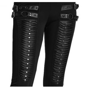 Legging Plissé 3D 'Punk Decadent' Noir