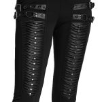 Legging Plissé 3D 'Punk Decadent' Noir