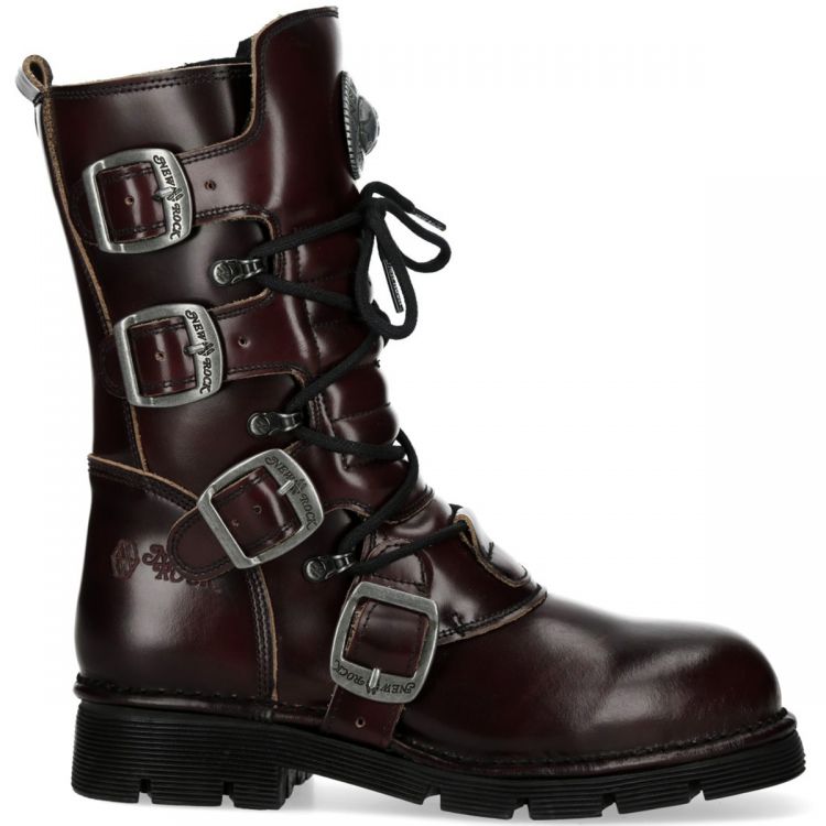 Burgundy Leather New Rock Comfort Light Boots
