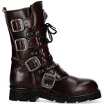 Bottes New Rock Comfort Light en Cuir Bordeaux