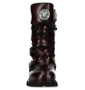 Burgundy Leather New Rock Comfort Light Boots