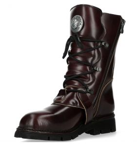 Burgundy Leather New Rock Comfort Light Boots