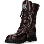 Bottes New Rock Comfort Light en Cuir Bordeaux