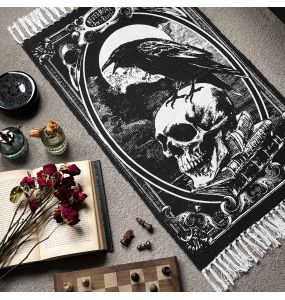 Black 'Poe's Raven' Rug