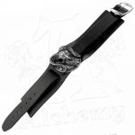 Black Gears of Aiwass Leather Wrist Strap