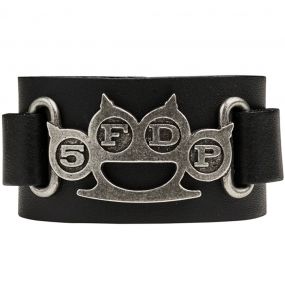 Bracelet '5FDP' en Cuir Noir