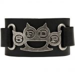 Bracelet '5FDP' en Cuir Noir